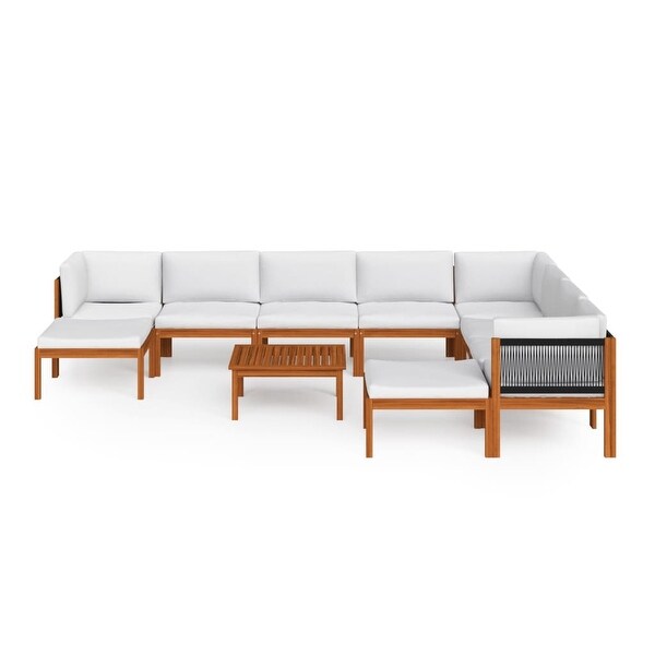 vidaXL Patio Lounge Set Outdoor Sectional Sofa with Cushions Solid Acacia Wood