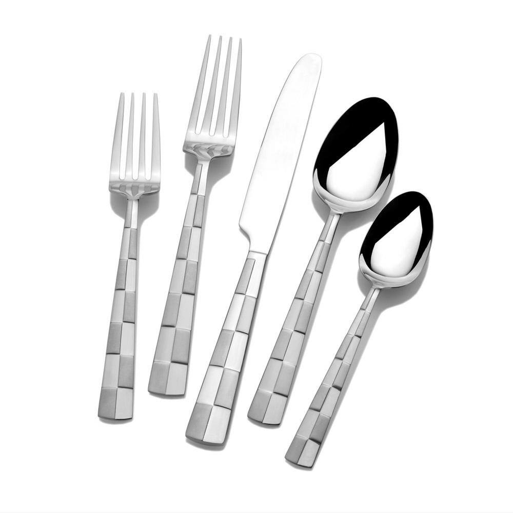 International Silver Checkered Frost 20-Piece 180 Stainless Steel Flatware Set (Service for 4) 5108515