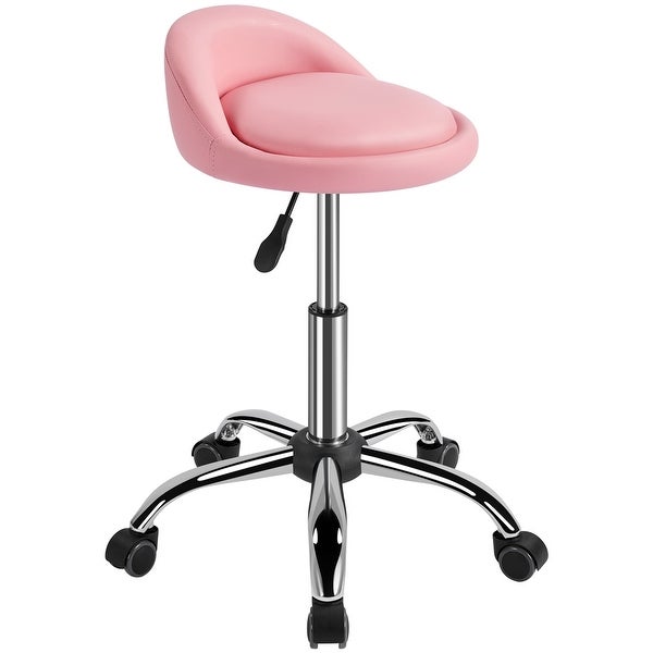 Yaheetech Height Adjustable Rolling Salon Stool Swivel Massage Stool