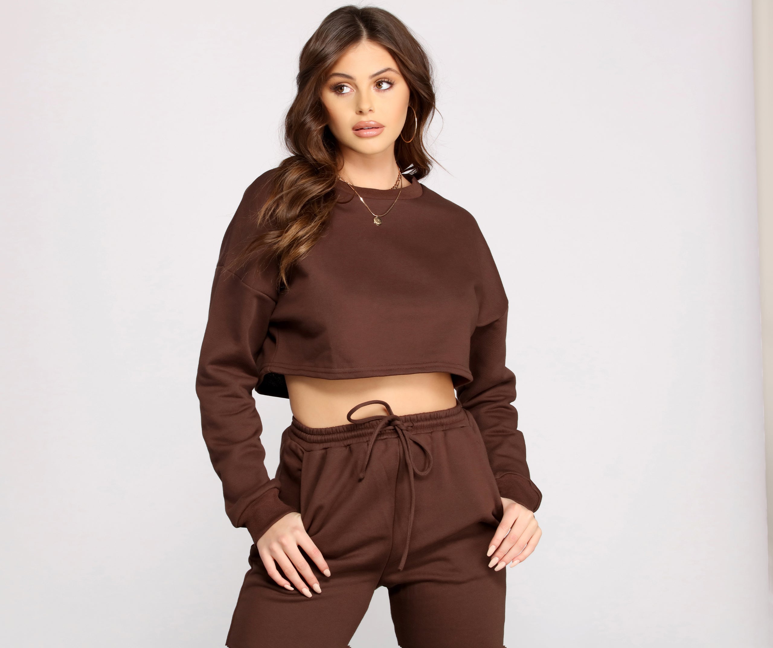 Cozy French Terry Knit Crop Top