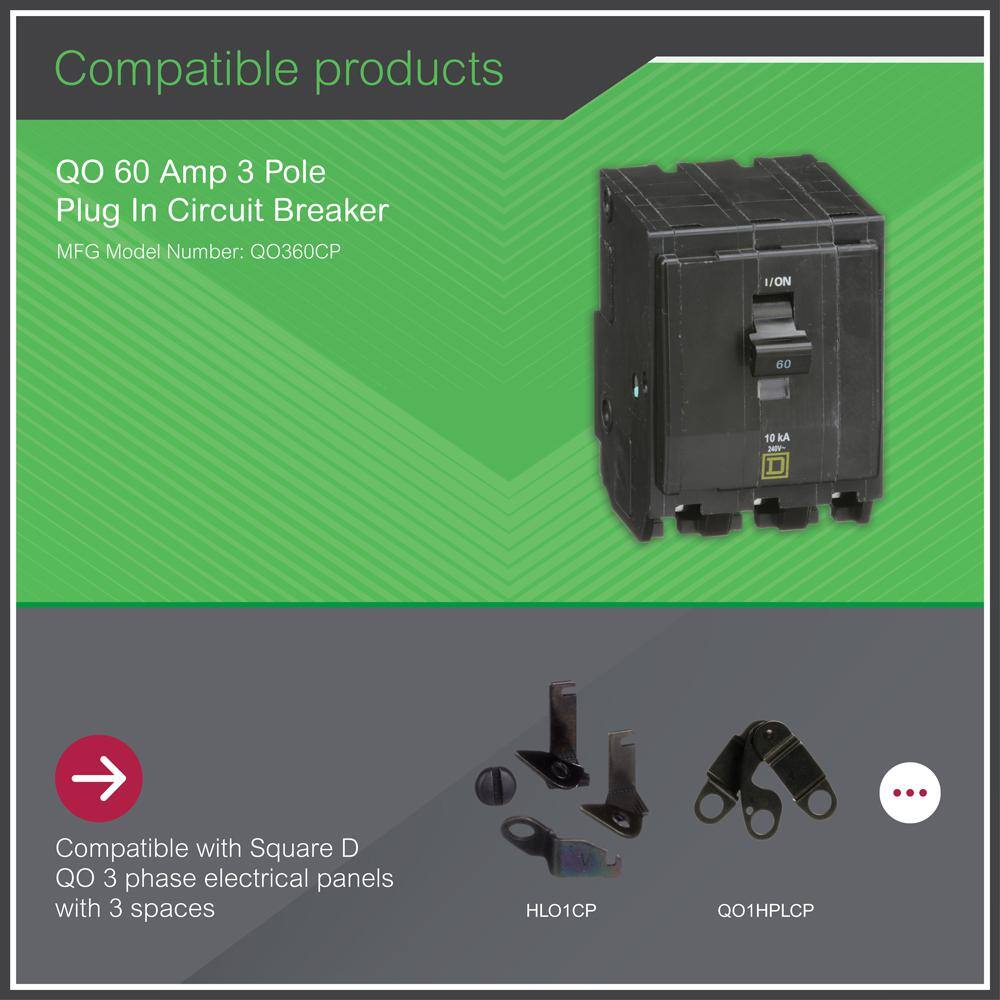 Square D QO 60 Amp 3-Pole Plug-In Circuit Breaker QO360CP