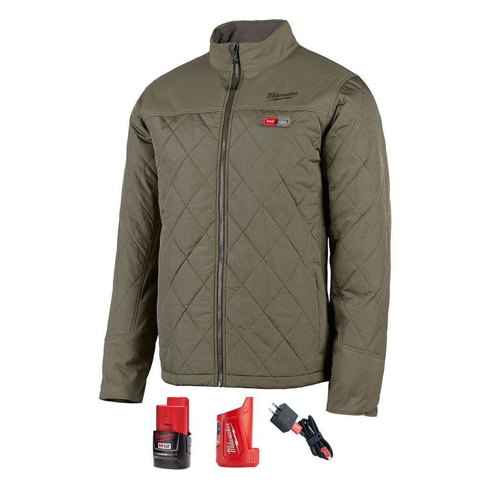 Milwaukee M12 Heated AXIS Jacket Kit XL Olive Green ;