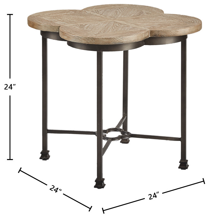 Dublin Mitered Oak  ampMetal End Table   Traditional   Side Tables And End Tables   by Furniture Classics  Houzz