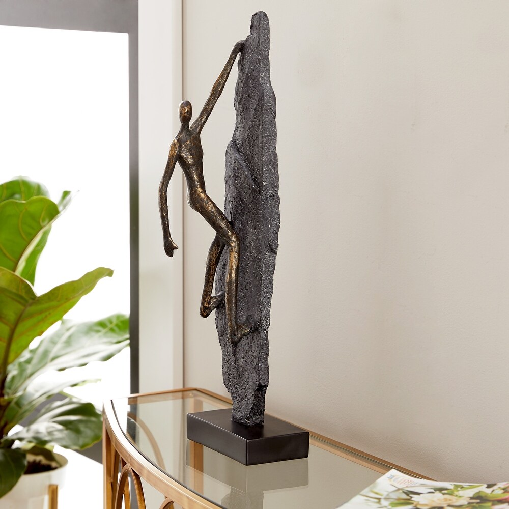 Bronze Polystone Climbing People Sculpture   6 x 5 x 19