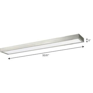 Progress Lighting Everlume Collection 1-Light Brushed Nickel Frosted Glass LED Modern Bath Vanity Linear Panel Light P300306-009-CS