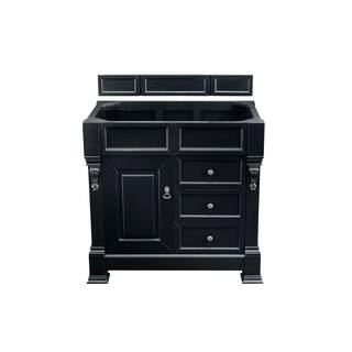 James Martin Vanities Brookfield 36 in. W x 23.5 in. D x 34.3 in. H Bathroom Vanity in Antique Black with Marble Top in Carrara White 147-114-5536-3CAR