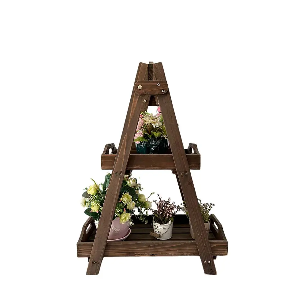 Manufacturer supply standing plant stand garden home nursery fir wood plant stand