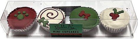 Bubba Rose Biscuit Co. Christmas Mini Cupcake Box Dog Treats， 4 count