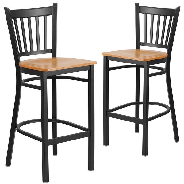 2 Pack Vertical Back Metal Restaurant Barstool