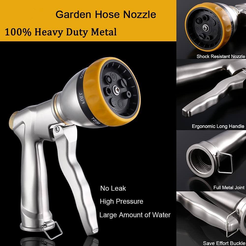 Garden Hose Nozzle Sprayer 100% Heavy Duty Metal Water Hose Sprayer with 7 Spray Patterns B09KRR4TBW