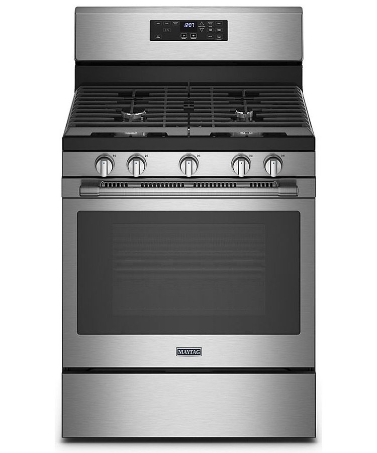 Maytag 5 Cu. Ft. Fingerprint Resistant Stainless Steel Gas Range With Air Fryer And Basket