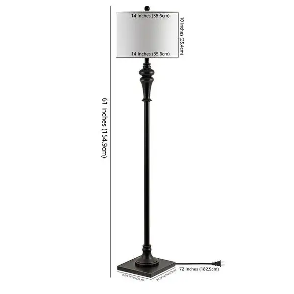 SAFAVIEH Lighting 61-inch Norla Antique Black LED Floor Lamp - 14