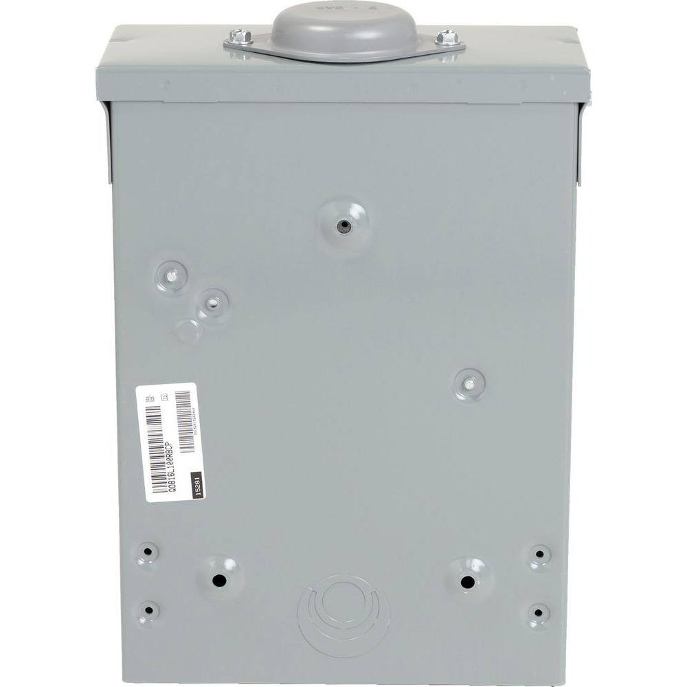 Square D QO 100 Amp 8-Space 16-Circuit Outdoor Main Lug Load Center with Cover QO816L100RBCP