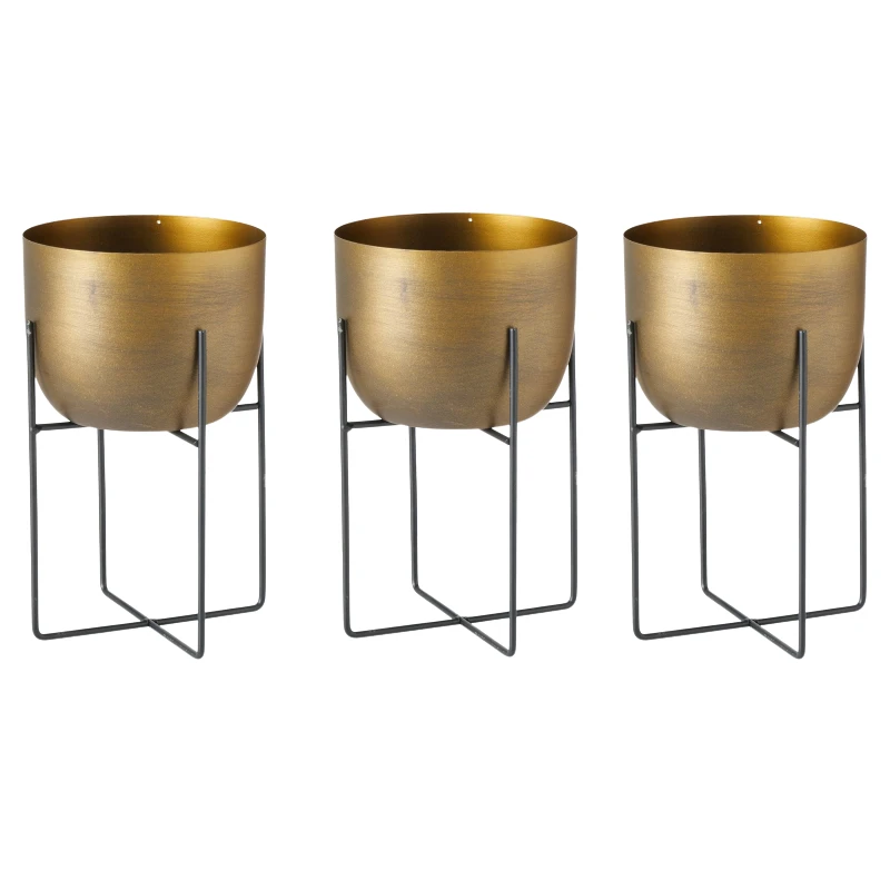 Garden Decorative Gold Plated Flower Pot Indoor Herb Planter Customized Flower Pots   Planters Supply From India