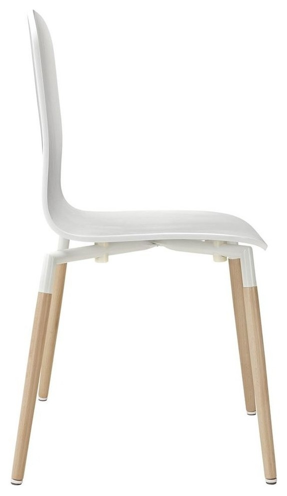 Modern White Stack Dining Wood Side Chair   Scandinavian   Dining Chairs   by BisonOffice  Houzz