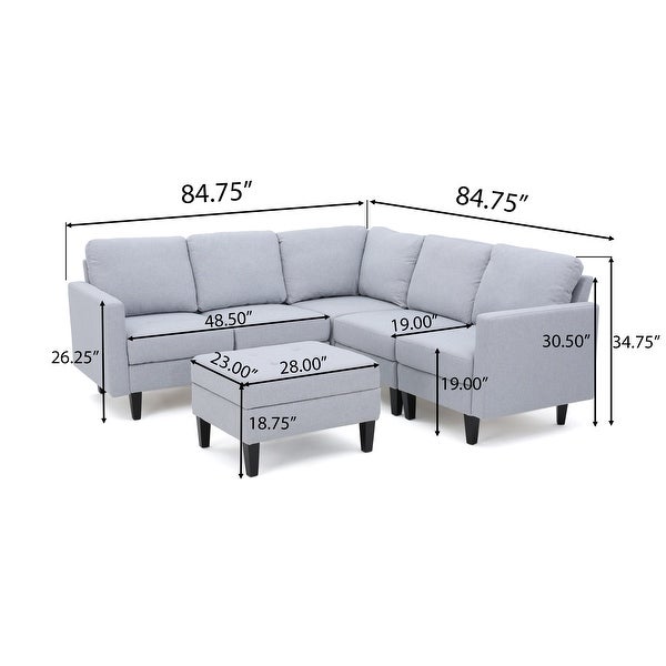 Zahra 6-piece Sofa Sectional with Ottoman by Christopher Knight Home