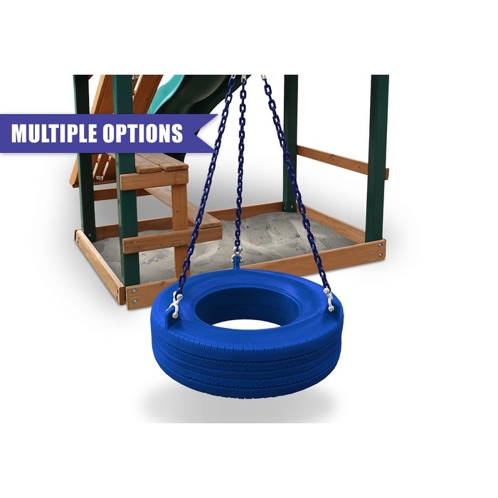 Gorilla Playsets 360 Degree Turbo Tire Swing with Swivel and Coated Chains   27\