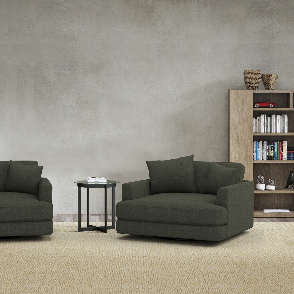 Nuvola Swivel chair in 100% Performance Linen Fabric