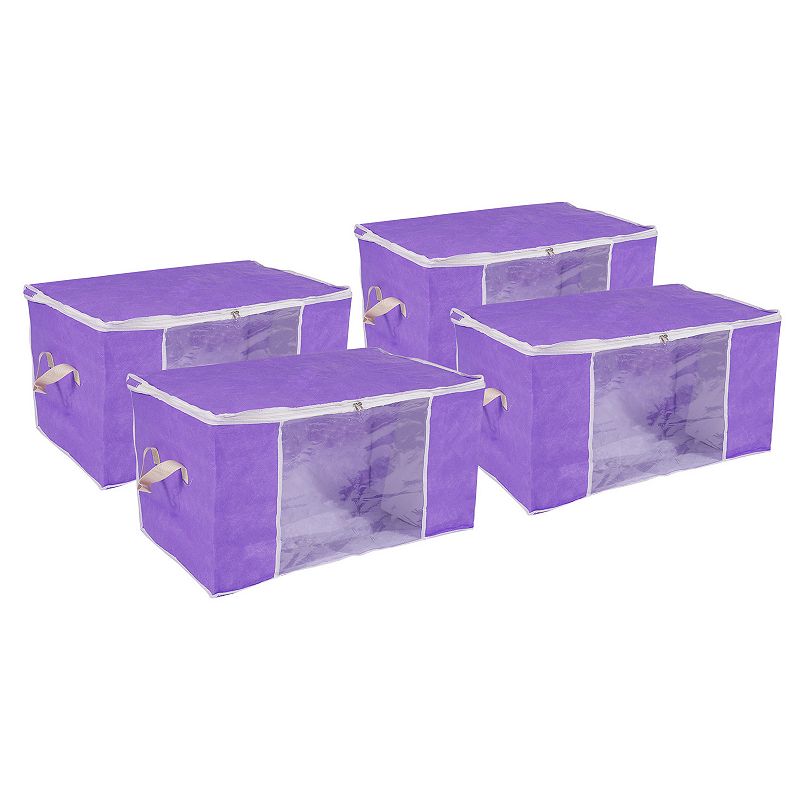 Clothes Storage Bags Comforters Blanket Closet Boxes Organizer， 4pcs