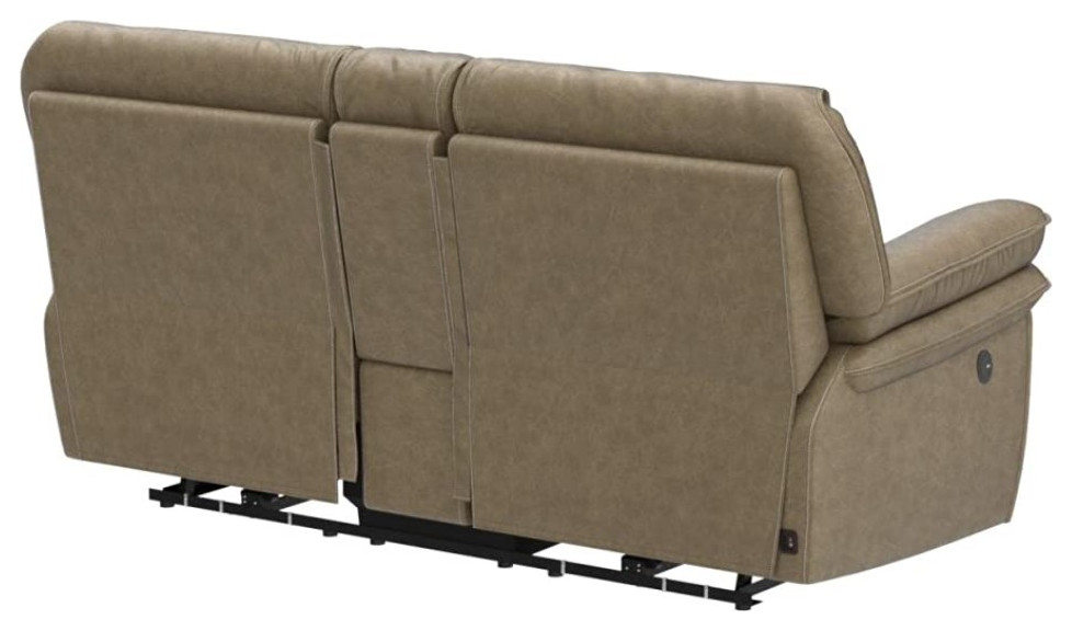 Theater Seating  Extra Padded Seat With Center Console  ampCupholders  Desert Sand   Contemporary   Theater Seating   by Decor Love  Houzz