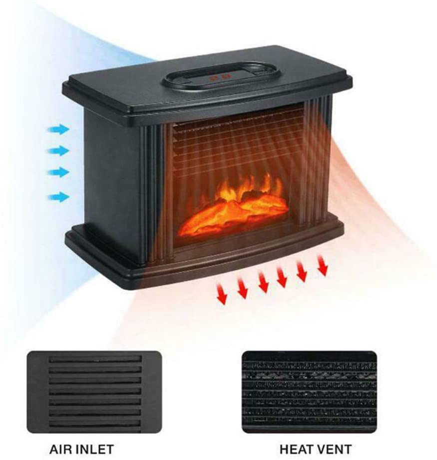 TFCFL 1000W Electric Fireplace Fast Heating Space Heater 3D Flame Stove Log Burner