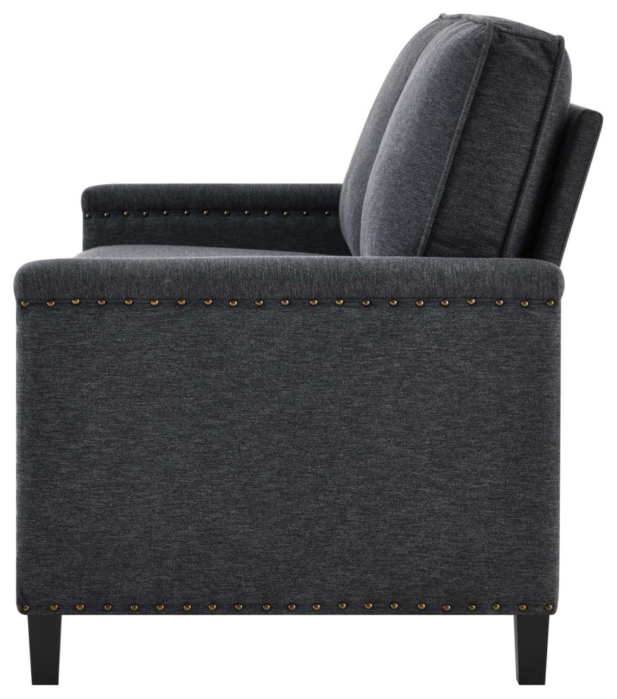 Loveseat Sofa  Fabric  Navy Blue  Modern  Living Lounge Hotel Lobby Hospitality   Transitional   Loveseats   by House Bound  Houzz