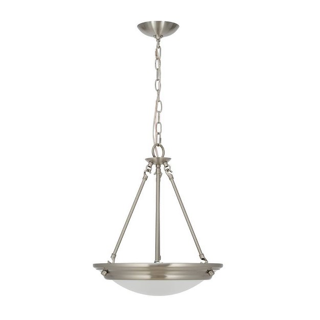 3 light Pendant With Frosted Glass Shade includes Led Light Bulb Dark Bronze Cresswell Lighting