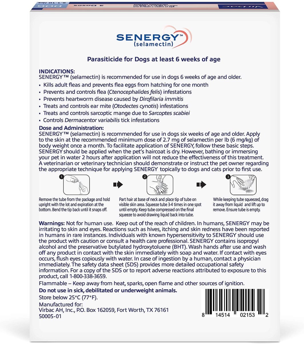 Senergy Topical Solution for Dogs， 5.1-10 lbs， (Lavender Box)