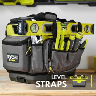 RYOBI LINK 17 in. Tool Bag with Tool Organizer Including Tape Measure Clip and Synching Level Straps STM601