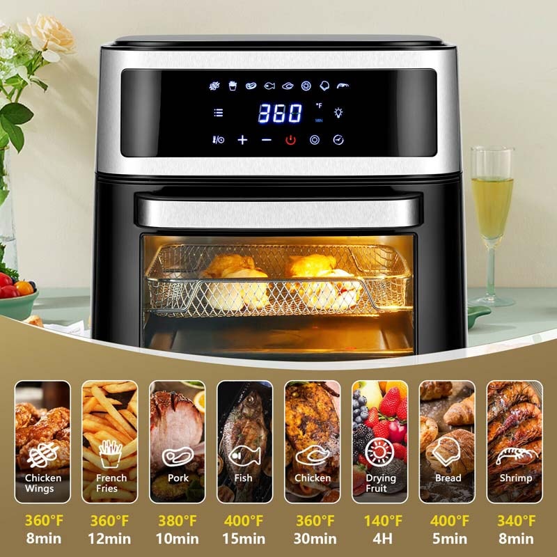 13.7 QT Air Fryer Toaster Oven, 8-in-1 Convection Countertop Oven 1700W with Touch Screen & 8 Presets