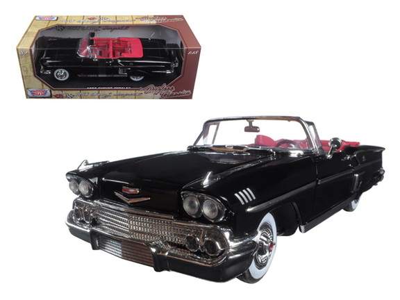 Motormax 1958 Chevrolet Impala Convertible Black w...