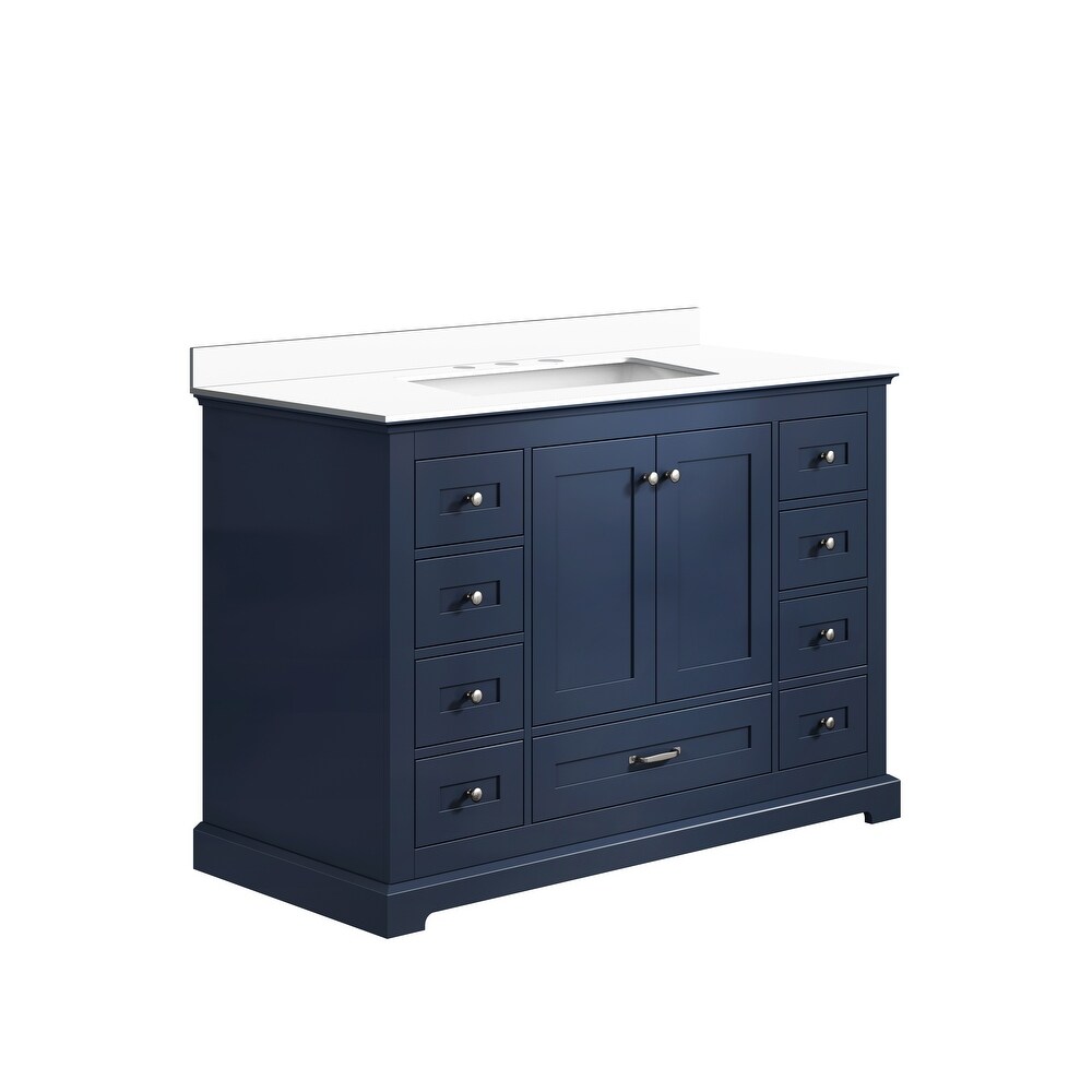 Dukes 48 in. W x 22 in. D Navy Blue Single Bath Vanity and White Quartz Top