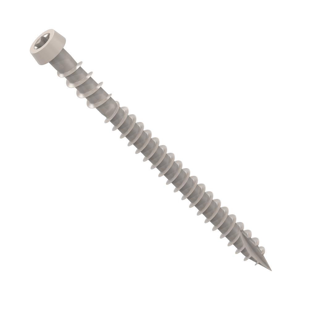 CAMO #10 2-12 in. Stone Gray Star Drive Trim-Head Composite Deck Screw (350-Count) 0349954