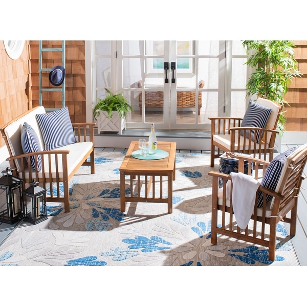 SAFAVIEH Outdoor Rocklin 4piece Conversation Patio Set