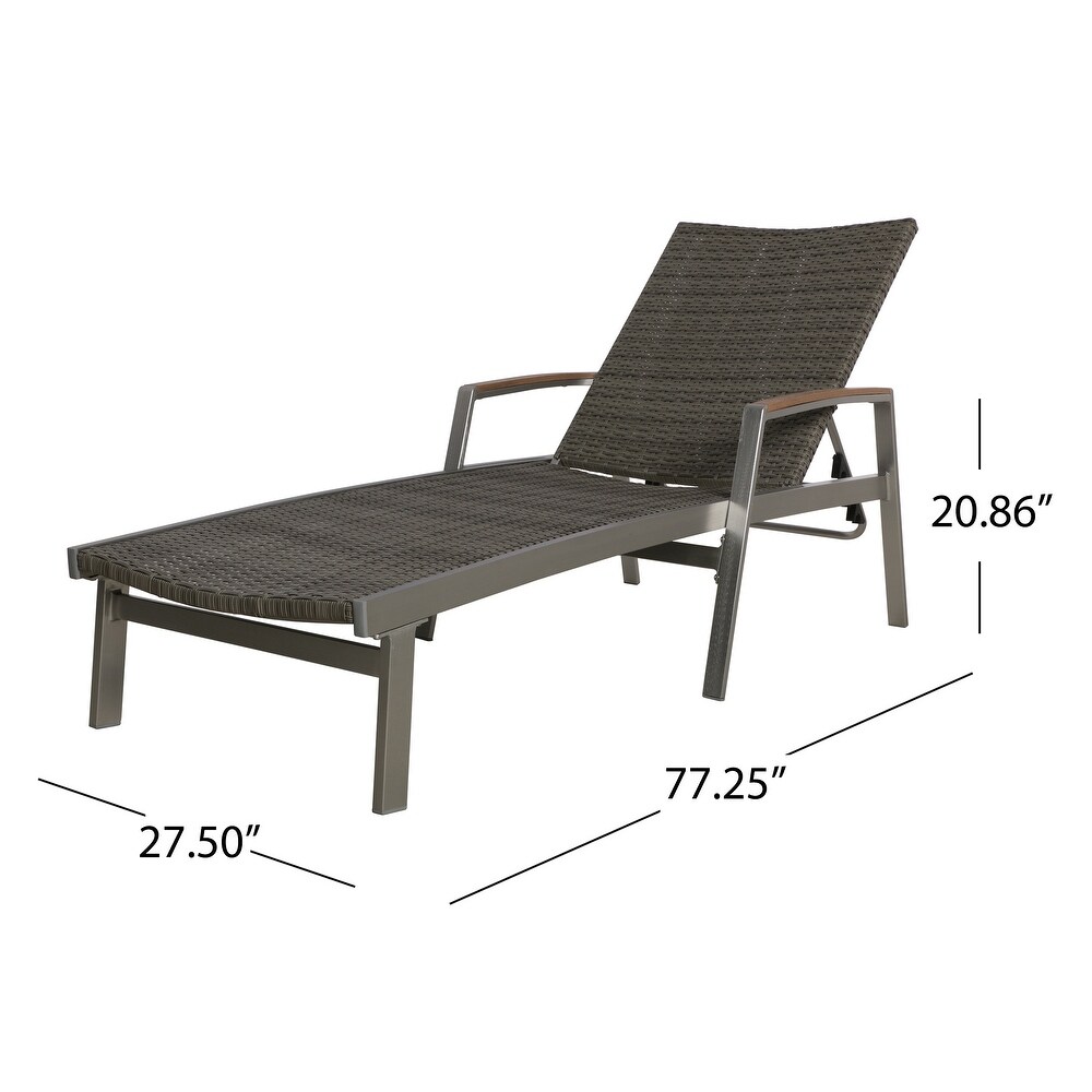 Oxton Outdoor Aluminum Chaise Lounge (Set of 2) by Christopher Knight Home