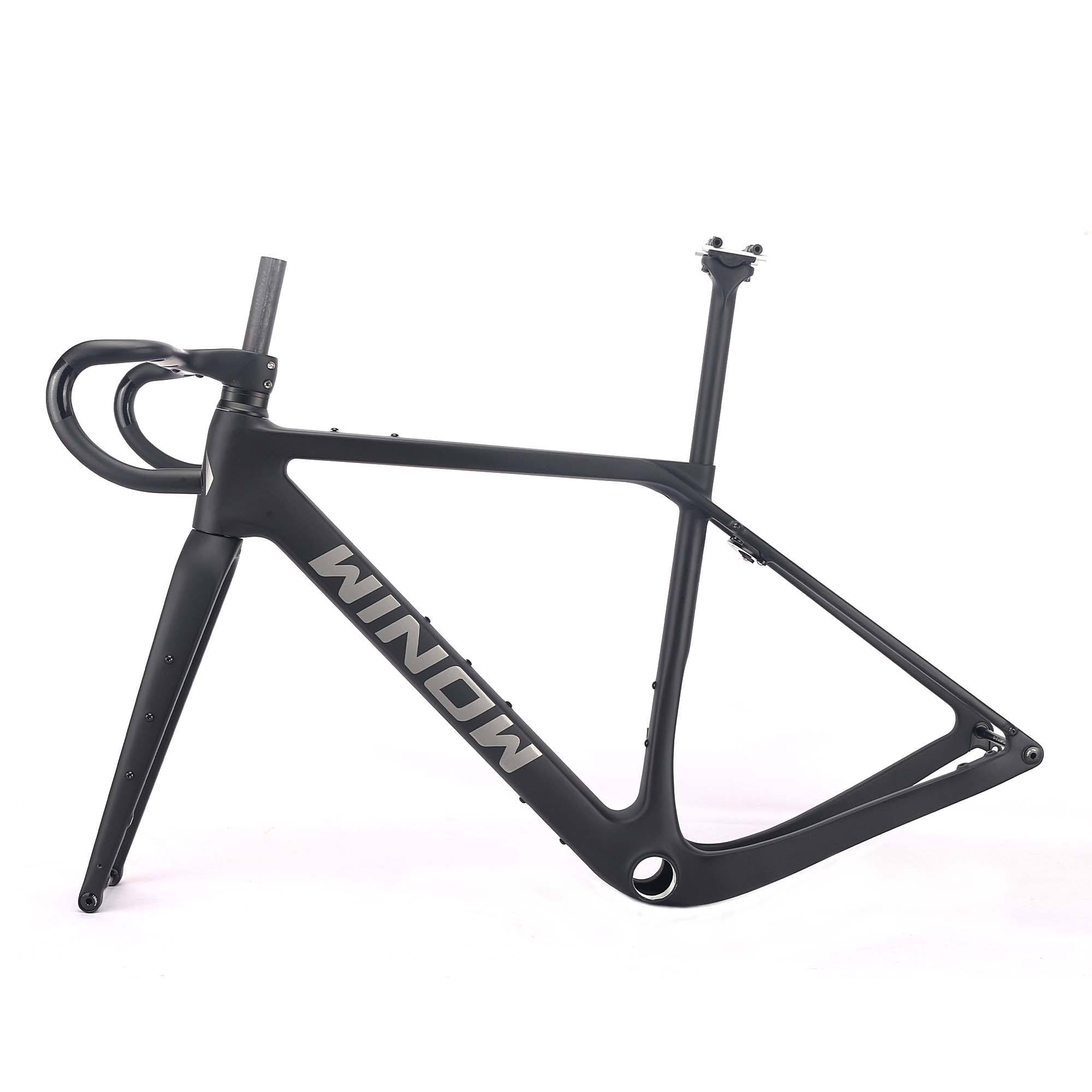 New  GF23 700*50C BB386 or T47 Carbon gravel cycling cyclocross bike frame with Logo