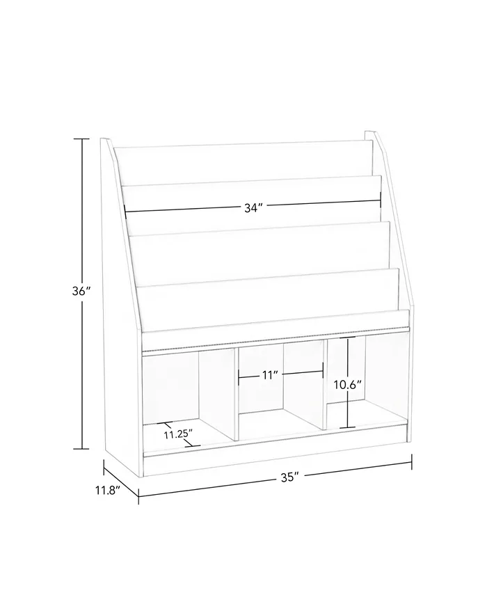 RiverRidge Home Kids Bookrack with Three Cubbies