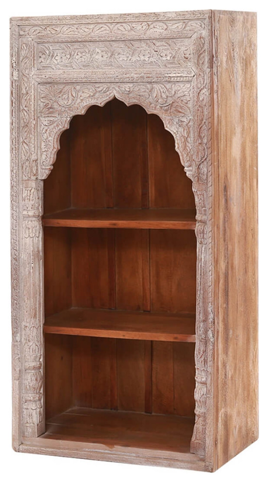 Solid Wood Hand carved 60 quotBookcase   Mediterranean   Bookcases   by Sierra Living Concepts Inc  Houzz