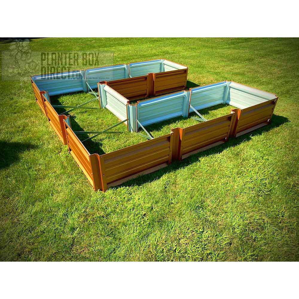 108 inch by 108 inch U Shaped Copper Metallic Metal Planter Box PTTM9x9x18-COPPERMETALLIC