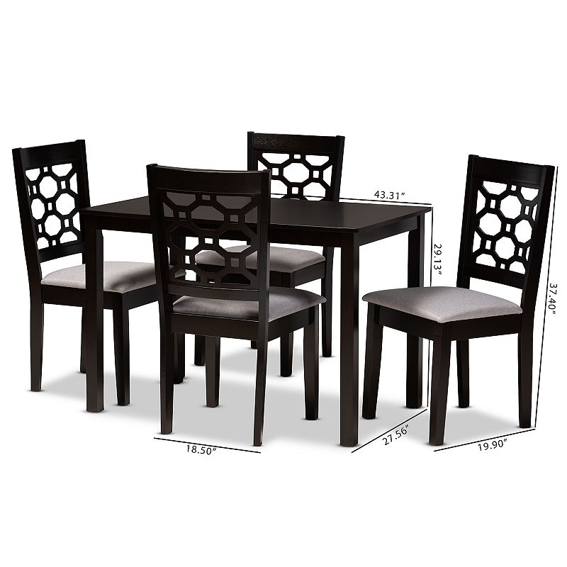 Baxton Studio Henry Dining Table and Chair 5-piece Set