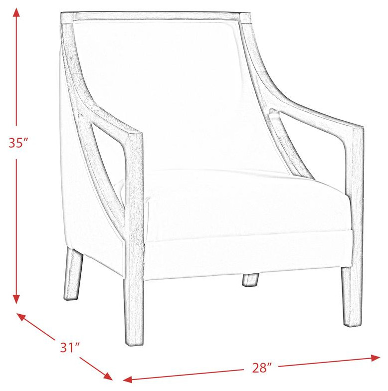 Dayna Accent Chair with White Wash Frame   Farmhouse   Armchairs And Accent Chairs   by GwG Outlet  Houzz