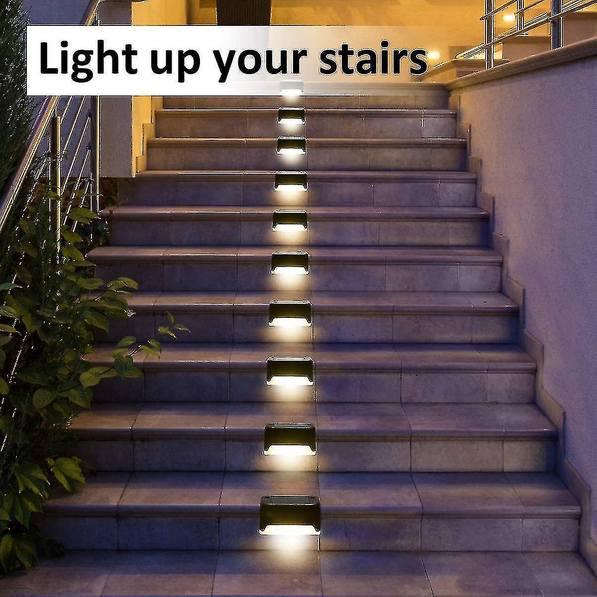 Solar Deck Lights Outdoor 16 Pack， Solar Step Lights Waterproof Led Solar Lights For Outdoor Stairs