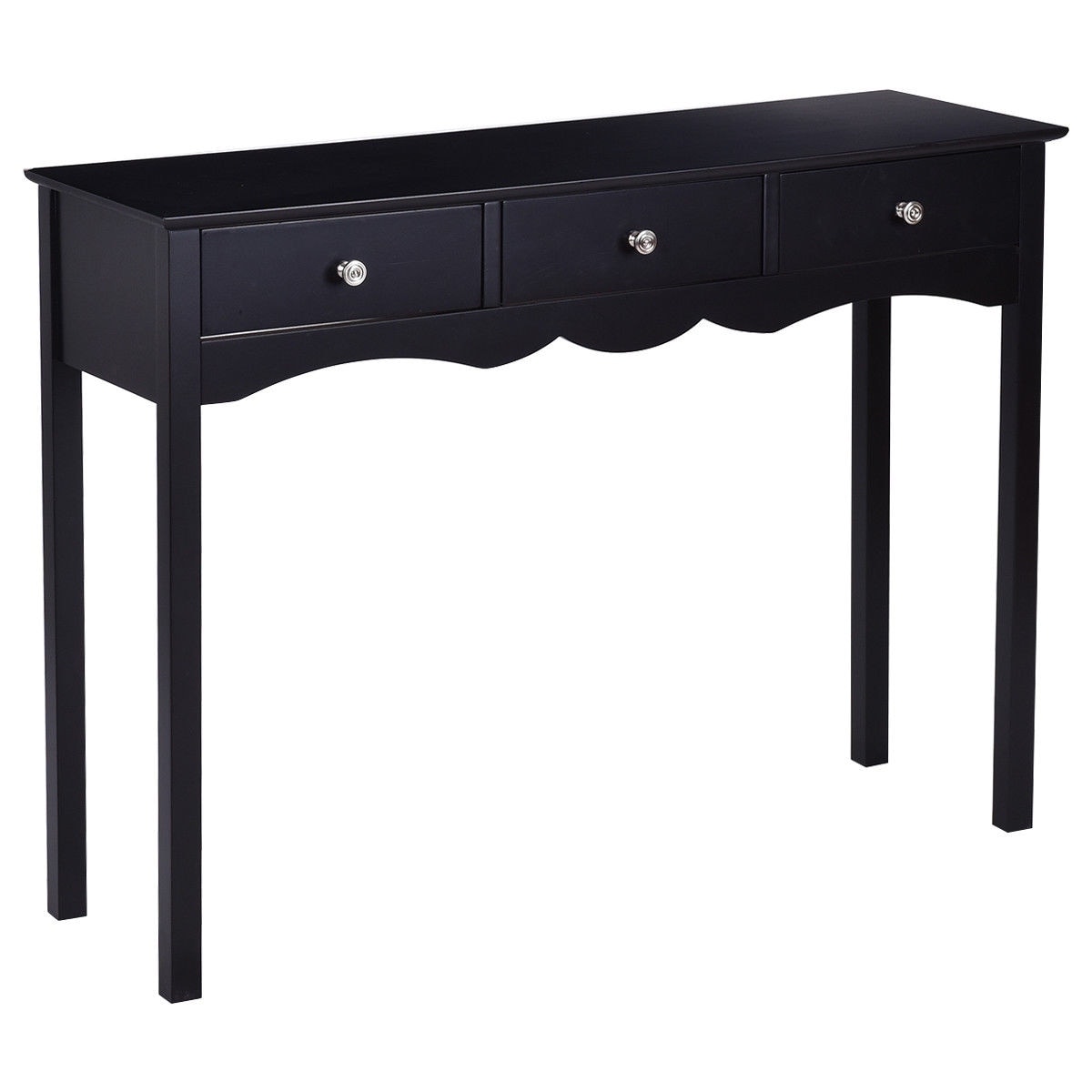 Hall table Side Table with 3 Drawers-Black - 39.4