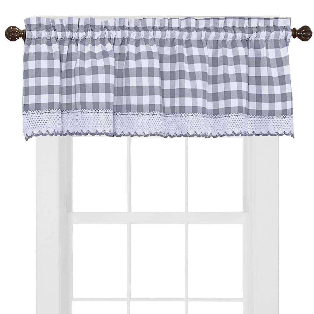 Buffalo Check Gingham Kitchen Curtain Tier Pair  - 36 x 58