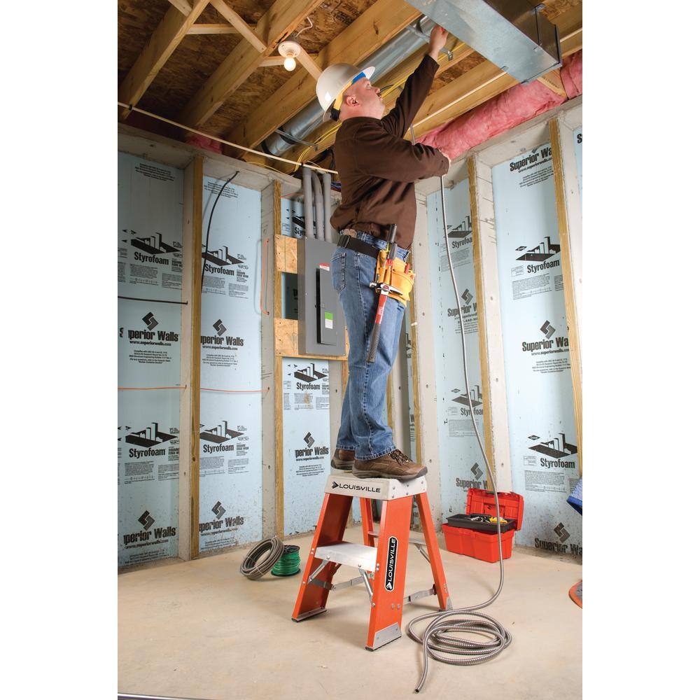 Louisville Ladder 2 ft. Fiberglass Step Stand with 300 lbs. Load Capacity Type IA Duty Rating FY8002
