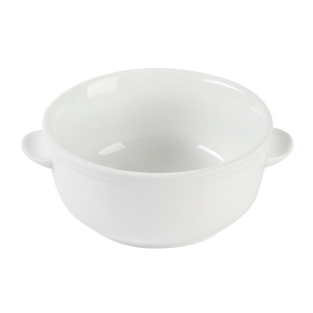 Our Table Simply White 6 Piece 5 5 Inch Porcelain Double Handle Bistro Bowls