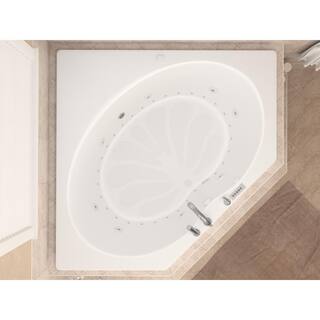 Universal Tubs Carnelian Diamond Series 5 ft. Center Drain Whirlpool and Air Bath Tub in White HD6060EDRX