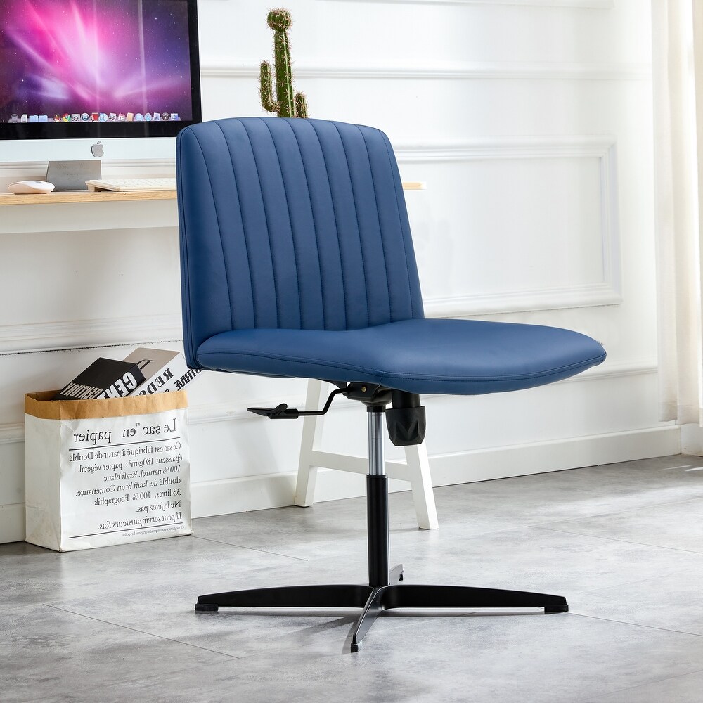 360° Swivel PU Leather Computer Chair Adjustable Office Chair for Livingroom Modern Powder Coating Makeup Study Desk Chair