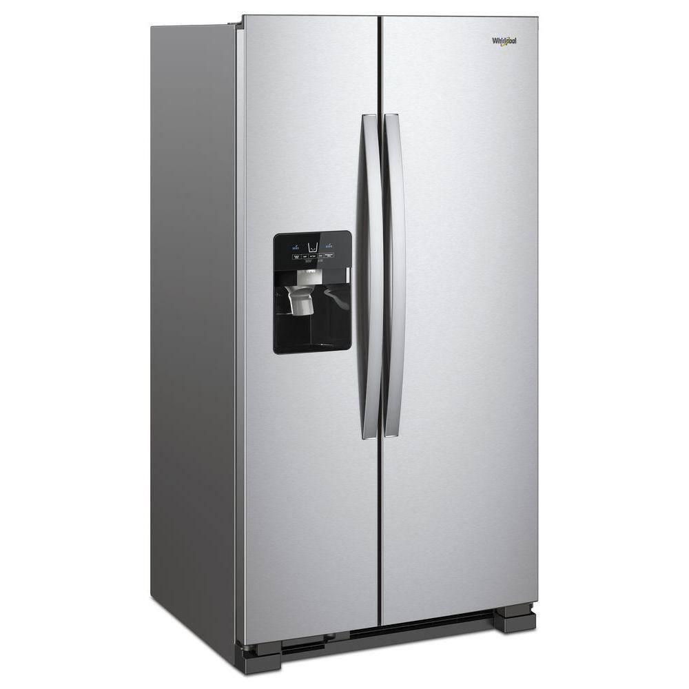 Whirlpool 21 cu. ft. Side-by-Side Refrigerator Built-In and Standard in Monochromatic Stainless Steel WRS331SDHM