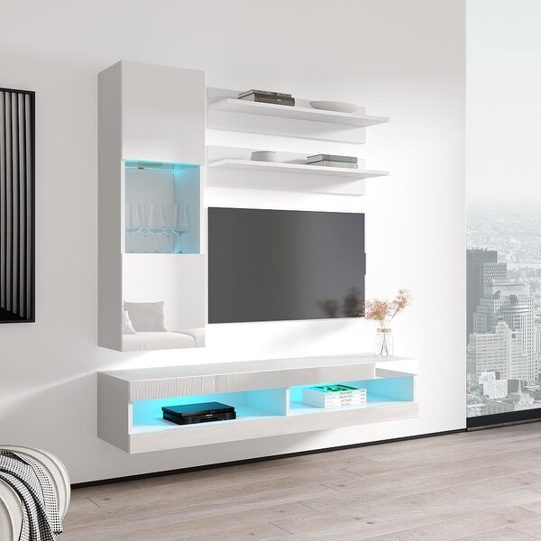 Fly H3 34TV Wall Mounted Floating Modern Entertainment Center